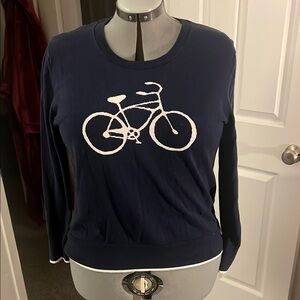 GAP sweater with bicycle and white accents